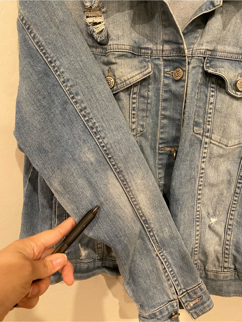 Enjean Denim Trucker Jacket Sz Large - Picture 11 of 14